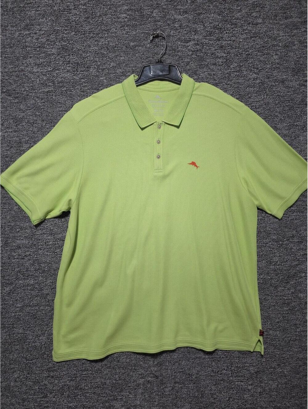 Tommy Bahama Green Supima Cotton Blend Knit Polo Shirt SS Men’s XXL/TTG Logo